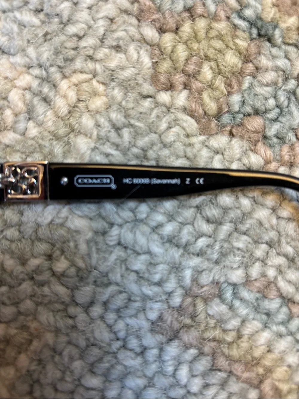 Coach Black and Gold Accent Rectangular Eyeglasses